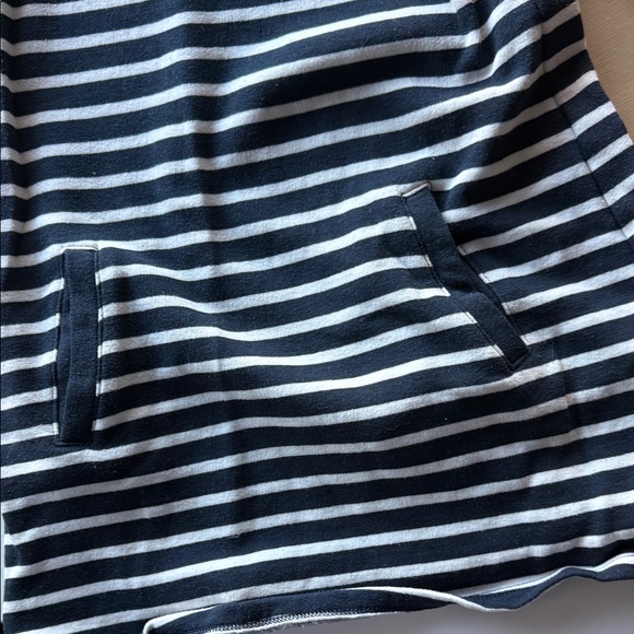 LeRedoute Striped Navy and White Long Sleeve fleece lined pocket Dress - Picture 3 of 9